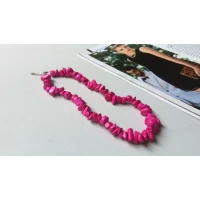 Бусы сечка, розовый коралл, длина 45+5 см