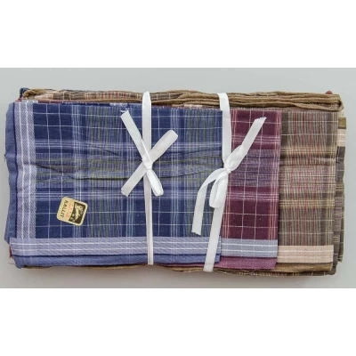 Платок носовой мужской, 40х40 см, хлопок 100 % (в упаковке 12 шт)