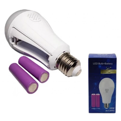 Лампочка с аккумулятором 2 x 18650 20w