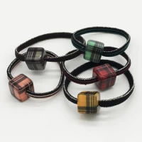 Резинка жгут двойной плетенный с кубиком, 6 см, в ассортименте 