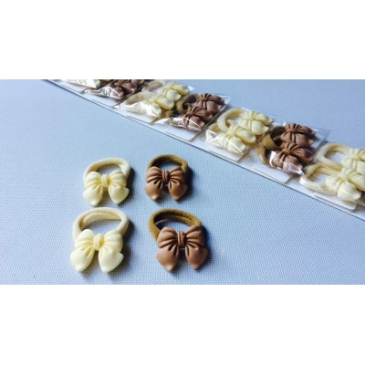 Резинка детская, бантик кофе