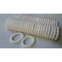 Резинка пружинка, стандарт, белый перламутр