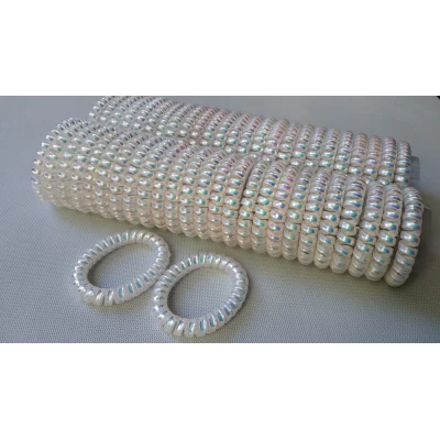 Резинка пружинка, стандарт, белый перламутр