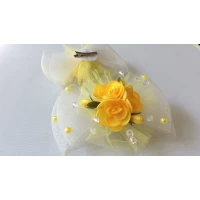 Заколка утка, цветы, длина 15 см