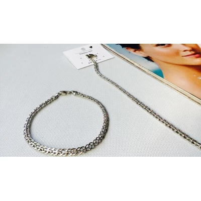 Браслет ювелирка, 21 см, серебро