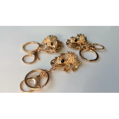 Брелок, металл, лягушка с монеткой