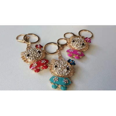 Брелок, металл, hello kitty