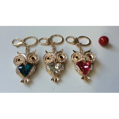 Брелок, металл, сова