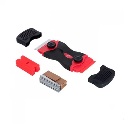 Нож-скребок с комплектом лезвий для чистки стекла и работы с самоклеющимися пленками INTERTOOL HT-0559 Нож-скребок с комплектом лезвий для чистки стекла и работы с самоклеющимися пленками INTERTOOL HT-0559