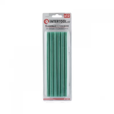 Комплект зеленых клеевых стержней 11.2мм*200мм, 12шт. INTERTOOL RT-1057 Комплект зеленых клеевых стержней 11.2мм*200мм, 12шт. INTERTOOL RT-1057