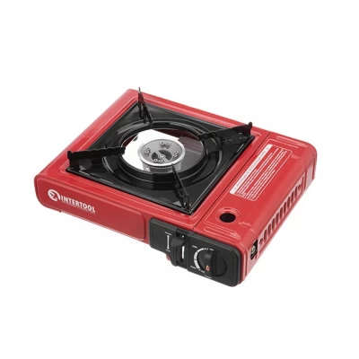 Плита газовая одноконфорочная, пьезоподжиг, под газовые баллоны бутан и пропан-бутан INTERTOOL GS-0001