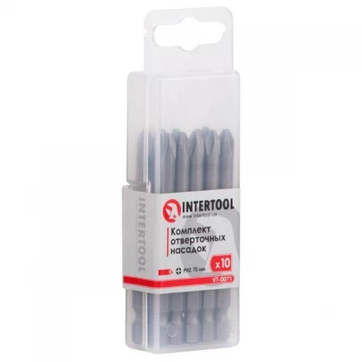 Комплект удлиненных отверточных насадок PH2*75 мм, уп. 10 шт INTERTOOL VT-0071 Комплект удлиненных отверточных насадок PH2*75 мм, уп. 10 шт INTERTOOL VT-0071