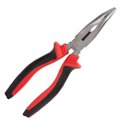 Длинногубцы изогнутые 180мм, 40CrV, фосфатированные, полированные, STORM INTERTOOL NT-0148