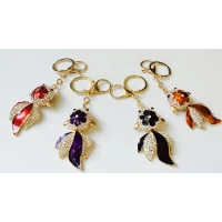 Брелок карабин, рыбка, страза