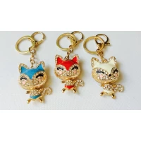 Брелок карабин, лисичка, страза