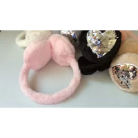 Наушники мех, сердце 6 цветов