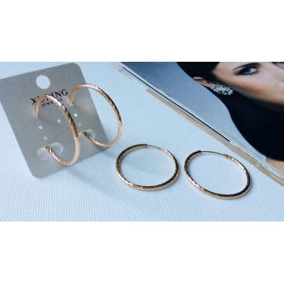 Серьги Xuping, кольца, диам 3,5 см