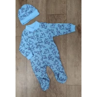 Человечек интерлок+чепчик Разм 22-24	