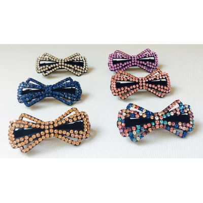 Заколка автомат, металл, бантик, 6 см