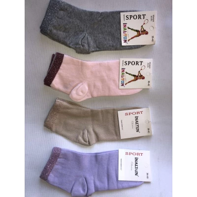 Носки INALTUN ликра хлопок средняя женская 36-40 с люрексом . Цвет : ассорти . Производство Турция Носки INALTUN ликра хлопок средняя женская 36-40 с люрексом . Цвет : ассорти . Производство Турция