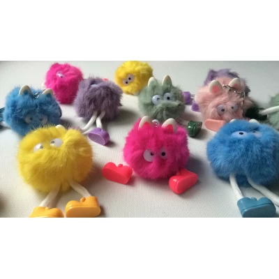 Брелок котик мех, 9 см