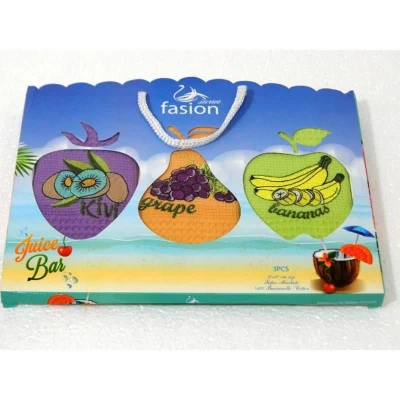 Салфетки вафельные Fasion 50*70 3 штуки,  в ассортименте