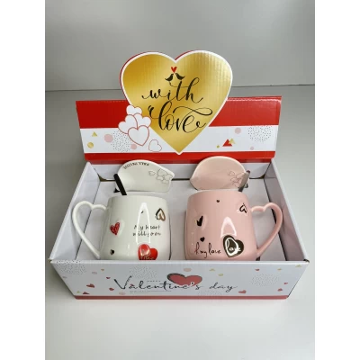 Набор чашки с крышкой и ложкой, размер 420мл Набор чашки с крышкой и ложкой, размер 420мл