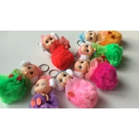 Брелок куколка на пушистом шаре, 14 см