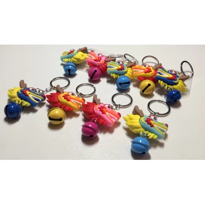 Брелок резиновый голова дракона со звоночком 5*4 см