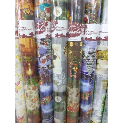 Клеёнка новогодняя ПВХ на основе, 25м Клеёнка новогодняя ПВХ на основе, 25м