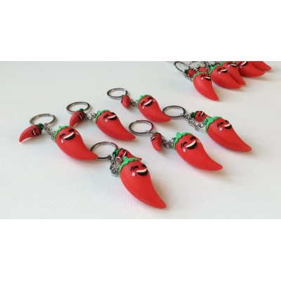 Брелок резиновый, красный перец, 10 см