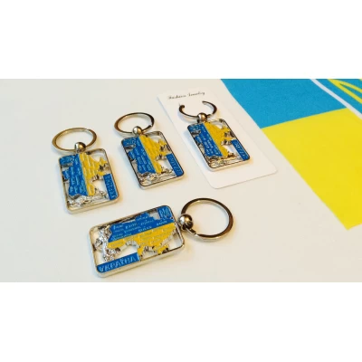 Брелок металл, карта Украины, 5 см