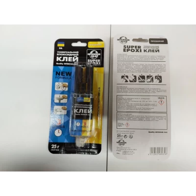 Клей двух компонентный шприц 25 грамм