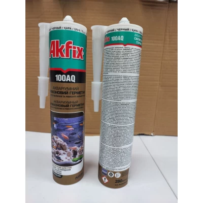 Аквариумный силиконовый герметик чёрный Akfix 280ml