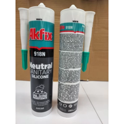 Санитарный силиконовый герметик белый Akfix 280ml