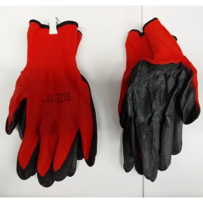 Перчатка стрейч красно-чёрная размер 10