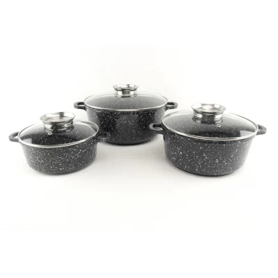 Набор кастрюль 6 предметов 20/24/28 См Мраморное покрытие 1490