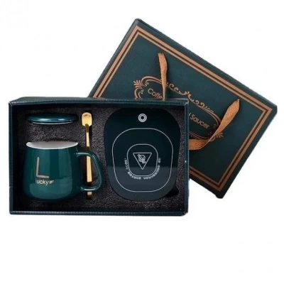 Чашка керамическая на подставке с подогревом в подарочной упаковке Чашка керамическая на подставке с подогревом в подарочной упаковке