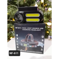 Фонарик налобный NF-611( сменный аккумулятор)