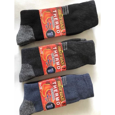 Носки TERMO MAX ликра хлопок с махрой внутри 42-45 укрепленные пятка и носок !!! Цвет: черные. Производитель Турция