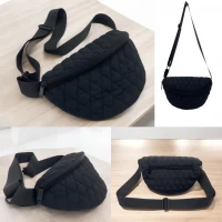 Сумка-бананка стеганная, 1 Отдел, 2 кармана, размер 25*16*10см