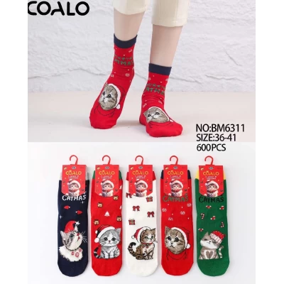 Носки COALO ликра хлопок женские 36-41 Новый год !Цвет : ассорти