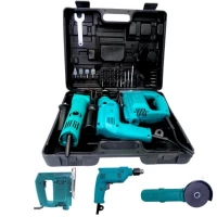 Набор электрических инструментов 3 в 1 в кейсе (синий) Набор электрических инструментов 3 в 1 в кейсе (синий)