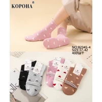 Носки Корона ликра хлопок 37-41 без резинки. Цвет: ассорти