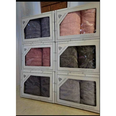 Подарочный набор полотенец производство Турция: баня/лицо