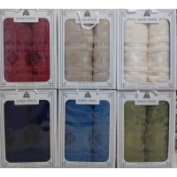 Подарочный набор полотенец производство Турция: баня/лицо