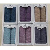 Подарочный набор полотенец производство Турция: баня/лицо