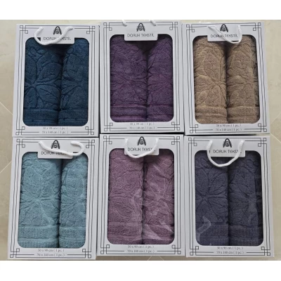 Подарочный набор полотенец производство Турция: баня/лицо