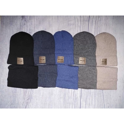 Детская шапка и хомут МДК 23-08 для мальчика (акрил, подкладка флис) 1872 Детская шапка и хомут МДК 23-08 для мальчика (акрил, подкладка флис) 1872