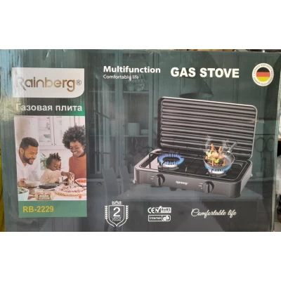 Плита газовая RB-2229 на 2 конфорки с крышкой (В×Ш×Г – 8×47×30см)